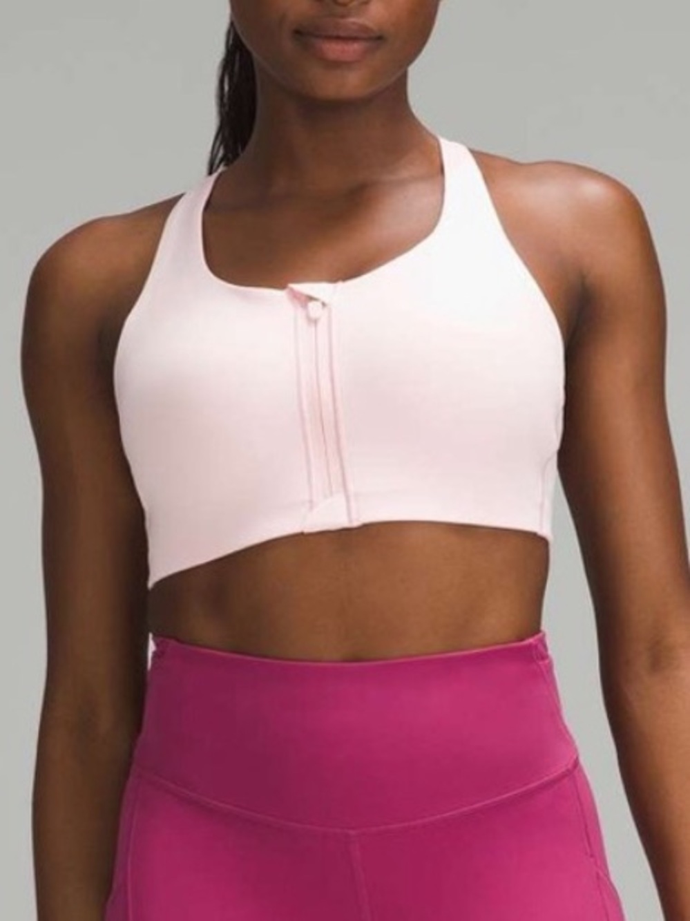 NWT Lululemon Highneck Energy Bra Zip Flush Pink Size 10 NEW